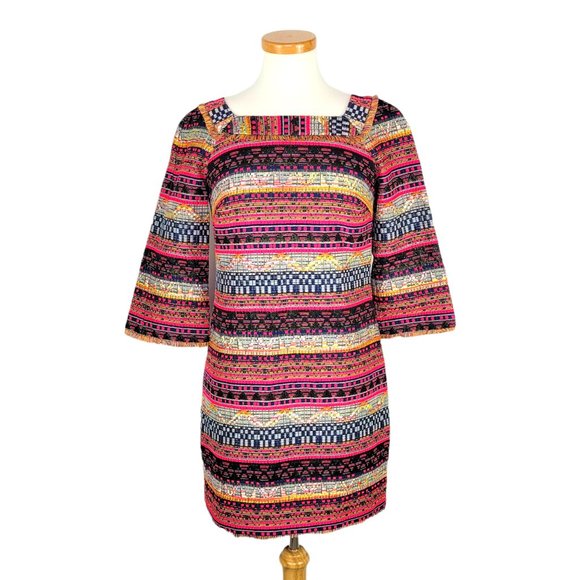 Trina Turk Dresses & Skirts - TRINA TURK Layke Dress Tunic Multi Chunky Weave with Fringe Trim Sz 4 Bohemian